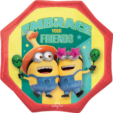 Foil Balloon - Shape - Octagon - Despicable Me "EMBRACE YOUR FRIENDS"